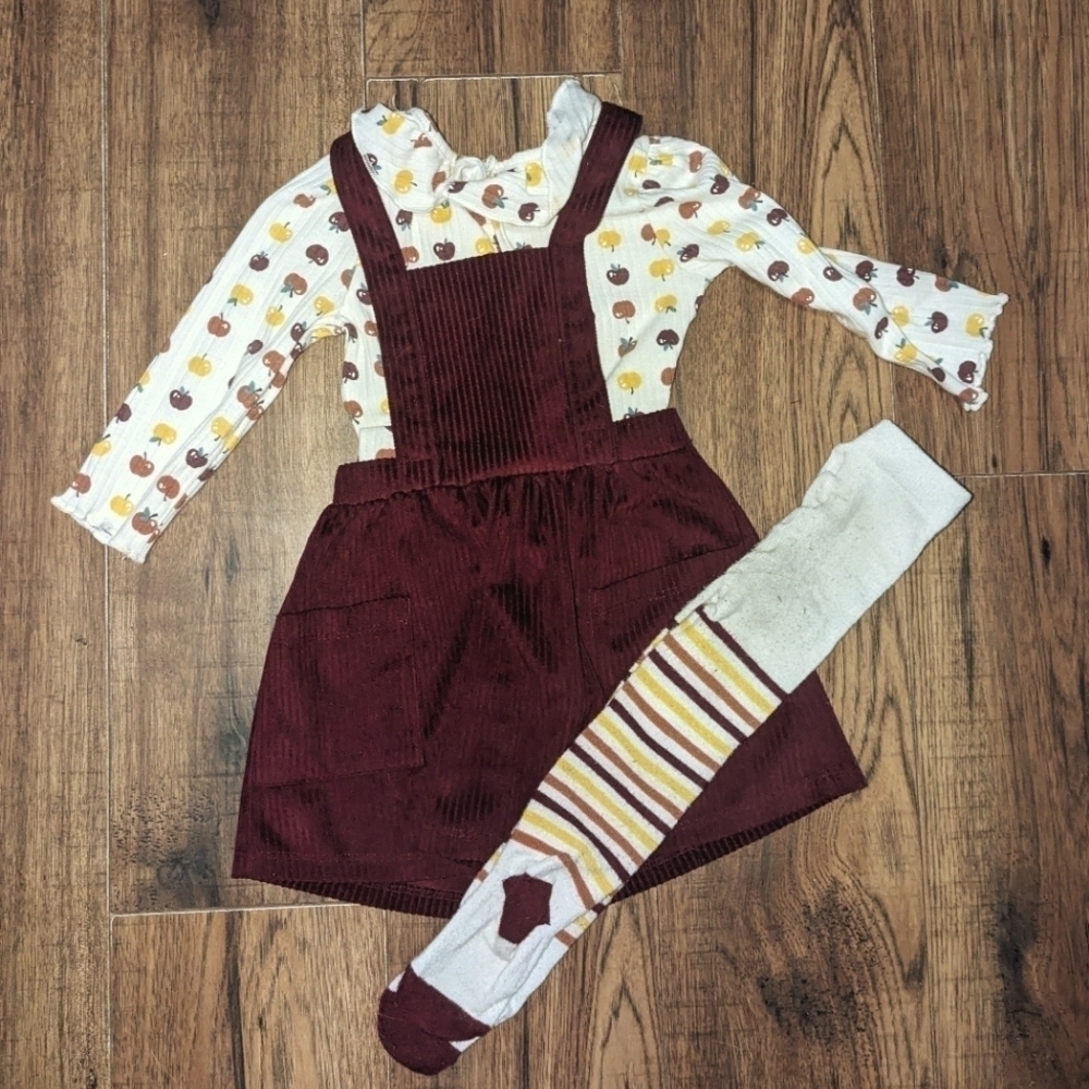 Wonder Nation 18 month Marroon apples 3 piece set